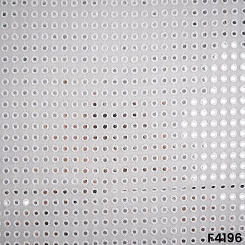 Dyeable Mirror Work Thread Embroidered Georgette Fabric-F4196